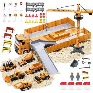 KAJGL-Or Tu Camion Transporteur Voiture Grue Camion Tracteur Jouet Effets Lumières Musique Engin De Chantier Enfant 3 4 5 6 7 8+ Ans Cadeau Garcon - Neuf