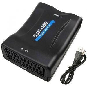 Convertisseur P&eacute;ritel vers HDMI Adaptateur, SCART vers HDMI Vid&eacute;o Audio Adaptateur 1080P HD Support PAL NTSC SECAM pour PS4 PS3 TV D - Neuf