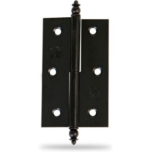 Lot de 2 Charni&egrave;res pour meubles - Ouverture &agrave; droite - Acier noir - 70 x 43 x 1,2 mm - D&eacute;montable, Bord carr&eacute; et Sans finition - Neuf