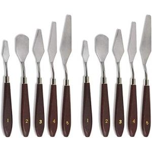 KALANKA-10 Pi&egrave;ces Couteau Peinture Palette Couteau Spatule pour Peinture&agrave;l'huile Palette Couteau Peinture Grattoir Peinture Art Inoxydable Pal Pour Artiste Peinture &Agrave; L'huile/Huile/Acrylique/Artisana - Neuf