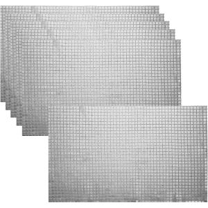 Eryi-Lot De 6 Sets De Table Miroir Brillant - 30 X 45 Cm - Noir Et Argenté - Carré Rétro - Pour Table De Dîner, Décoration De Table Disco Pour Anniversaire, Enterrement De Vie De Jeune Fille, - Neuf