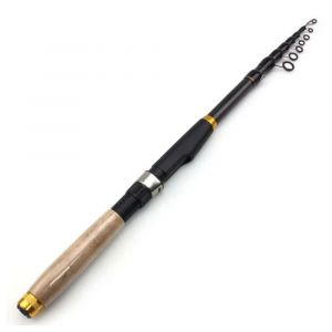 Canne À Pêche Rétractable De 2,7 M, Ultra-Légère Et Portable Avec Manche En Bois - Neuf