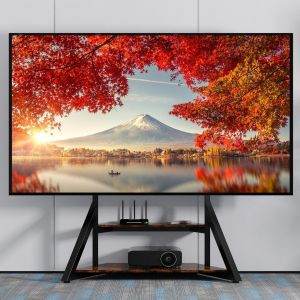 Support TV sur Pied avec roulettes: Meuble de Télévision de 61 à 94 Pouces pour Télé Écran LED OLED LCF Support Télévisateur Hauteur Réglable Max VESA 800x600mm - Neuf