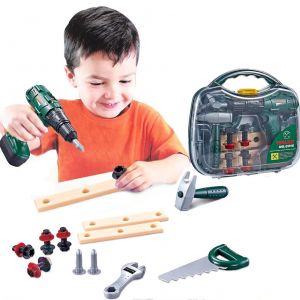 Ensemble d'outils pour enfants, 16 pieces, avec perceuse electrique, jeu de construction, cadeau pour enfants - Neuf