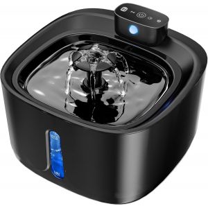 Fontaine À Eau Chat, 3.2l Grande Capacité Fontaine À Eau Pour Chat Avec Détecteur De Mouvement 4000mah Rechargeable Sans Fil 5 Couches De Filtrage Filtre - Neuf