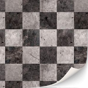 KALANKA-Lot de 3 feuilles de dalles autocollantes pour maison de poupée - Échelle 1:12 (motif damier marbré) - Neuf