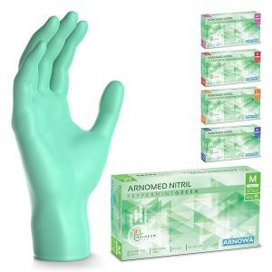 100x &reg; Gants en nitrile taille M Vert,Gants &agrave; usage unique pour chirurgie & laboratoire,Gants en nitrile sans poudre et sans latex,Moufles en nitrile en XS,S,M,L,XL,XXL.[H17] - Neuf
