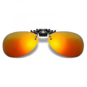 Polarized Clip On Sunglasses Rimless Driving Glasses For Prescription Glasses--Red Mirror - Neuf