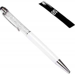 QUALITÉ 2 - en - 1 écran Tactile capacitif Stylet et Stylo à Bille avec Cristaux (Blanc) - Neuf