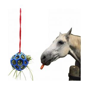 Jouet interactif pour mangeoire à balles thérapeutiques pour chevaux - Soulagement du stress pour chevaux, chèvres et moutons - Caoutchouc durable, 5,5"" de diamètre, jeu de recherche de nourriture amusant - Neuf