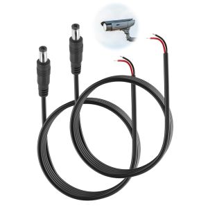 2-Pack 1m DC18 AWG Pigtail Cable (5,5×2,1mm Mâle Mâle vers Extrémité de Fil Nu Ouvert)-Pour Maintenance Alimentation,Caméras CCTV,DVR & Bandes LED - Neuf