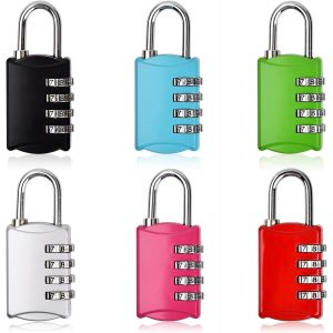 Lot de 6 cadenas code 4 chiffres, Petit Cadenas a Code Cadenas Code Casier, Cadenas &agrave; Combinaison Cadena a Code, Serrure Combin&eacute;e pour Casier, Porte de Cave, Porte de Jardin,Garage - Neuf