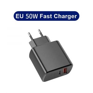 Chargeur Usb C 50w Pd, Adaptateur De Charge Super Rapide Pour Samsung Galaxy S22 S23 S24 Ultra Type C, Charge Rapide 3.0, Chargeur Mural Black Eu - Neuf