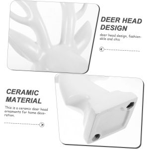 Ornements en c&eacute;ramique blanche, ornements de bureau artisanaux, ornement de cerf, style al&eacute;atoire - Neuf