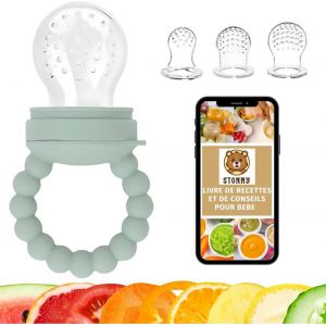 Kalanka-| Grignoteuse B&eacute;b&eacute; | Anneau Dentition Int&eacute;gr&eacute; | 3 Tetines 3 Tailles [3 > 34 Mois] | Sans Bpa | Tetine A Fruit | Accessoire Bebe Naissance | Puericulture B&eacute;b&eacute; | Ebook Offert | Tetine Fruit - Neuf