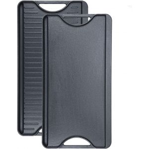 SUBZONAL-Plaque de Cuisson en Fonte pour cuisini&egrave;re &agrave; gaz, 50,8 cm x 26,5 cm, Gril de Cuisson r&eacute;versible pr&eacute;-assaisonn&eacute; et po&ecirc;le &agrave; Griller 2 en 1 avec poign&eacute;es faciles &agrave; saisir pour feu Ouvert. - Neuf