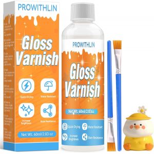 Mevronisshop-Vernis Argile Autodurcissante Et Brillant - Autodurcissant, Imperm&eacute;able, Anti-Fissures, Pour C&eacute;ramique, Bois, 60ml*1 Avec 2 Pinceaux - Neuf