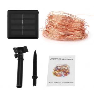 Hjlian Guirlande Lumineuse Solaire Multicolore De 20 M, 200 Led, Luminaire Decoratif D'exterieur Etanche A Monter Soi-Meme - Neuf