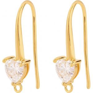 Kal-20pcs 18k Plaqué Or Zircone Cubique Boucle D'oreille Crochets D'oreille Fils Avec Boucles Pendantes Pour La Fabrication De Bijoux À Bricoler Soi-Même Artisanat - Neuf