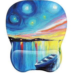 Tapis de Souris avec Repose-Poignet Ergonomique, 4mm Mousepad avec Remplissage en Mousse à Mémoire, Texturée Résistant à Usure Lavable, Mouse Pad pour PC, Ordinateur, Travail, Bureau, Noir - Neuf