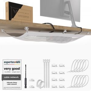 Plateau De Câbles Sous Le Bureau ¿ Gestion Flexible Des Câbles Sous Le Bureau ¿ Enfin ¿ Filet De Câble Blanc Pour La Gestion Des Câbles Sous Le Bureau[DYB983625] - Neuf