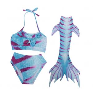 Maillot De Bain 3 Pieces Pour Filles, Haut, Culotte, Queue De Poisson, Monopalme, Palmes, Maillot De Bain (110) - Neuf