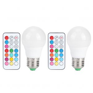 Hjlian Ampoule Led Rgb Ac85-265v 3w E27, Lampe Decorative Coloree Avec Telecommande - Neuf