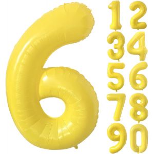 ERYI-Ballon Jaune En Forme De Chiffre De 101 Cm - Grand Ballon Jaune En Aluminium - Ballon Jaune En Aluminium - Ballon À L'Hélium - Décoration D'Anniversaire Et De Fête - Pour Filles Et Garçons - Neuf