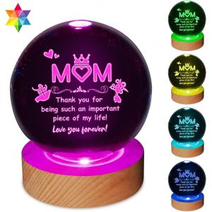 BNHGC-Cadeaux pour maman, cadeau de jour pour maman de fille fils lampe de table boule de cristal 3D Thanksgiving fête des mères Noël cadeaux d'anniversaire pour maman - Neuf