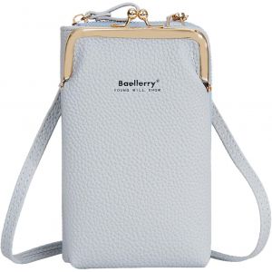 Sac T&eacute;l&eacute;phone Portable Femme En Cuir Pu,T&eacute;l&eacute;phone Bandouli&egrave;re Rfid Blocage &Eacute;paule Portefeuille,Portefeuille Pour Femme-Pochette Portefeuille Telephone Avec Bandouli&egrave;re R&eacute;glable(Bleu Clair) - Neuf