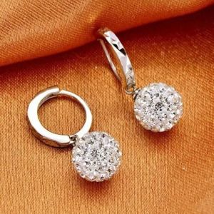 Femme Boucles D'oreille Avec Oxyde De Zirconium - 10 Mm - Neuf