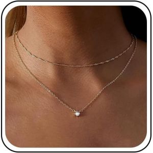 Kales-Pendentif Diamant Collier Superposé Collier Ras Du Cou En Cz Doré Collier Pendentif Solitaire Rond Collier Pendentif Strass Minuscule Collier De Mariage Collier En Cz Bijoux Pour Femmes - Neuf
