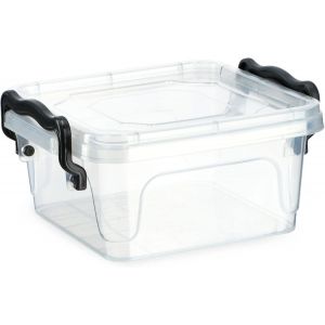 Checarzhn--No1-Boîte De Rangement Avec Couvercle, Récipient En Plastique Robuste En Plastique, Boîte À Déjeuner, Boîte De Conservation Transparente, Boîte À Déjeuner Avec Fermeture À Clic (0,35 L) - Neuf