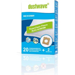 Lot de 20 sacs d'aspirateur pour Rowenta RO2451 WA, Compacteo Ergo RO5223, RO5227, RO5255, RO5265 EA, RO5271, RO5273 ; Compacteo Ergo Eco, RO5295 Animal Care (Rowenta Orig. ZR0039) - Neuf