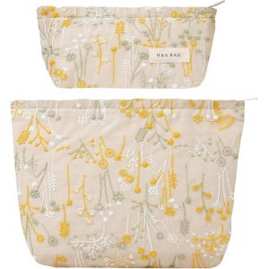 nzqaf-Trousse de Toilette Voyage, Trousses de Maquillage Brodée 2 Pièces, Trousse Maquillage Femme, Sac de Organiseur Cosmétique Sac de Maquillages Femme, Cosmétiques à Glissière Portable - Neuf