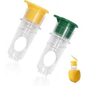 Presse-Agrumes Manuel - 2 Pi&egrave;ces Presse Citron Avec Verseur Int&eacute;gr&eacute; - Compact (Jaune/Vert) Presse Citron Manuel Pour Orange, Citron, Cl&eacute;mentine - Neuf