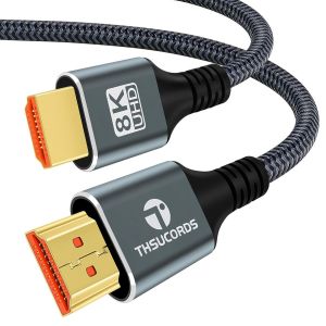 8K 4K C&acirc;ble HDMI 2M, C&acirc;ble HDMI vers HDMI 2.1 tress&eacute; haute vitesse 8K@60Hz, 4K@120Hz 144hz 48gbps Compatible with Roku TV/PS5/HDTV/Blu-ray - Neuf