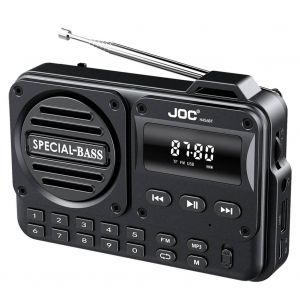 Radio FM Portable 4 en 1, haut-parleur BT, carte TF et lecture USB avec affichage LED, enregistreur Radio num&eacute;rique, haut-parleur Radio BT 5.4 Black - Neuf