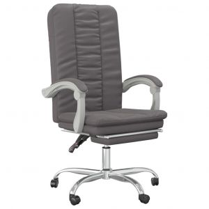 Chaise fauteuil si&egrave;ge pivotante de inclinable de bureau informatique &eacute;tude similicuir gris Helloshop26 02_0024250 - Neuf