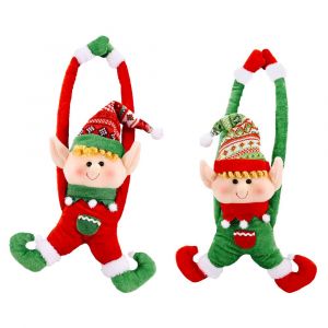 Ensemble de 2 de No&euml;l Rideau Boucle Tiebacks, Elfe de la Retenue de Boucle de Serrage Clip de No&euml;l, D&eacute;corations de Fen&ecirc;tre D&eacute;corations de No&euml;l Crochet de Rideau D&eacute;cor - Neuf