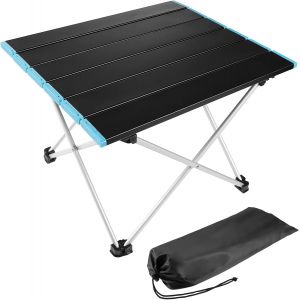 Eryi-Table De Camping Portable, Table Pliante Légère Avec Dessus De Table En Aluminium Et Sac De Transport, Facile À Transporter, Parfaite Pour L'extérieur, Le Pique-Nique, La Cuisine - Neuf