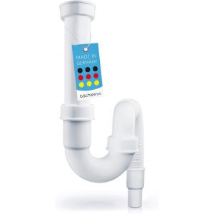 Eryi-Siphon Tubulaire Flexible Pour Évier De Cuisine - Siphon Sans Raccordement Pour Appareil - Raccord Universel G 1 1/2 - Neuf