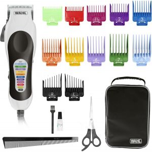 Color Pro Tondeuse Cheveux Puissante, Made In Usa, Filaire, Avec Levier Pour Dégradés (1mm À 3mm). Lame Haute Qualité, Ne Tire Pas Les Cheveux 10 Sabots Codes Couleur, 33+ Longueurs De Coupe - Neuf