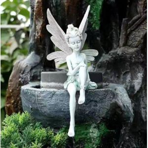 Assis Fée Décoration De Jardin, Assis Fairy Garden Sculpture, De Plein Air De Fée De Jardin Statue De Caractère, Décoration De Jardin, Décoration De Bureau, Décoration De La Maison De La Sculpture - Neuf