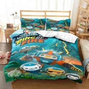 Parure De Lit 3 Pieces Pour Lit Double, Toutes Saisons, Motif Dessin Anime The Octonauts, Housse De Couette Pour Lit Double, King Size - Neuf