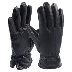 Hiver Noir Gants En Cuir Pour Les Hommes Et Les Femmes Avec L'&eacute;cran Tactile De Compatibilit&eacute;, Chaude Isol&eacute;e De La Conception, De La Taille Moyenne - Neuf