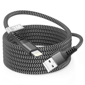 C&acirc;ble Iphone 3m [Certifi&eacute;s Apple Mfi], C&acirc;ble Chargeur Iphone 3m Long C&acirc;ble Lightning Nylon Cable Usb Iphone Charge Rapide Cordon Iphone Fil Chargeur Pour Iphone 14/13/12/11/Xs Max/Xr/X/8/7/6/5/Se,Ipa - Neuf