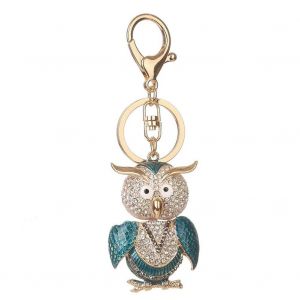 Strass Porte-Cl&eacute;s Porte-Cl&eacute;s Bague Mode Mignon Hibou Porte-Cl&eacute;s Porte-Cl&eacute;s Sac D&eacute;coration (Bleu) - Neuf