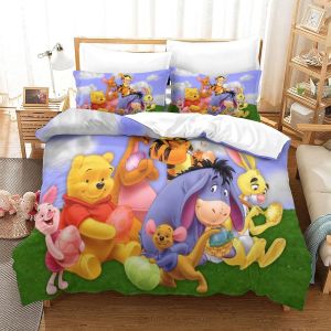 Winnie The Pooh Parure De Lit Pi&iquest;&iquest;Ces &iquest;&iquest; Cartoon Th&iquest;&iquest;Me Imprim&iquest;&iquest; En D Avec Housse De Couette &iquest;&iquest; Fermeture &iquest;&iquest;Clair Dissimul&iquest;&iquest;E Housse De Couette Super Douce - Neuf