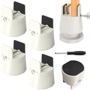 Ulteronixshop-Lot de 4 rehausseurs de meubles de 6 &agrave; 8 cm, rehausseurs de lit r&eacute;glables pour pieds de chaise carr&eacute;s et ronds de 10 &agrave; 50 mm de large - Neuf